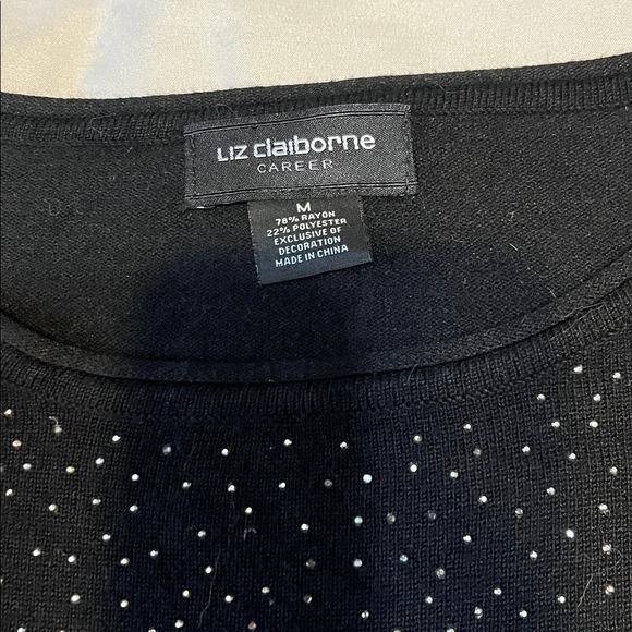 Liz Claiborne Sweaters - Liz Claiborne Black Top with Silver sparkling Accents